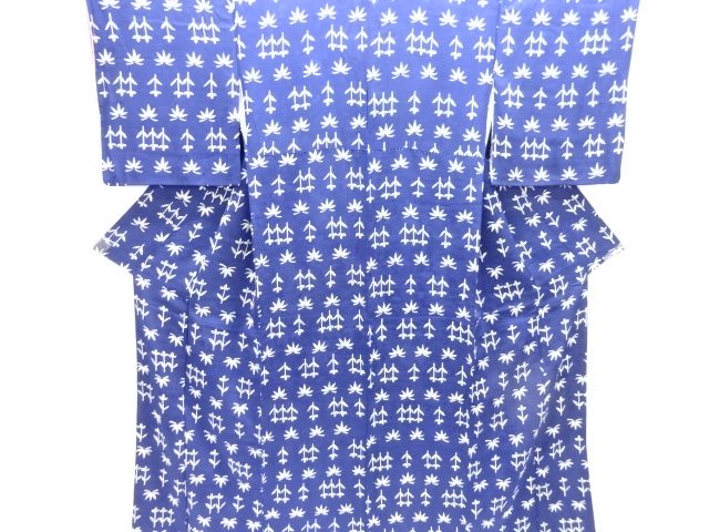 アンティーク　紋錦紗草花模様着物